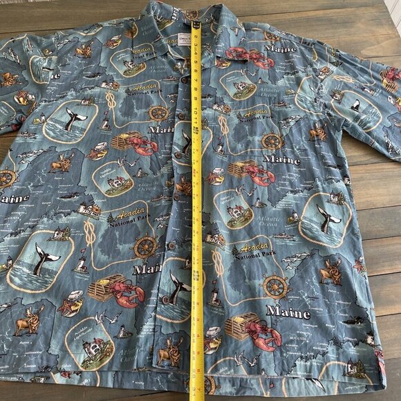 Vintage David Carey Arcadia Maine Short Sleeve Button Casual Shirt Mens 2XL (VV) - Picture 8 of 10